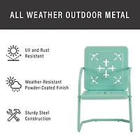 Aqua Retro Azalea Outdoor Chairs, Set of 2