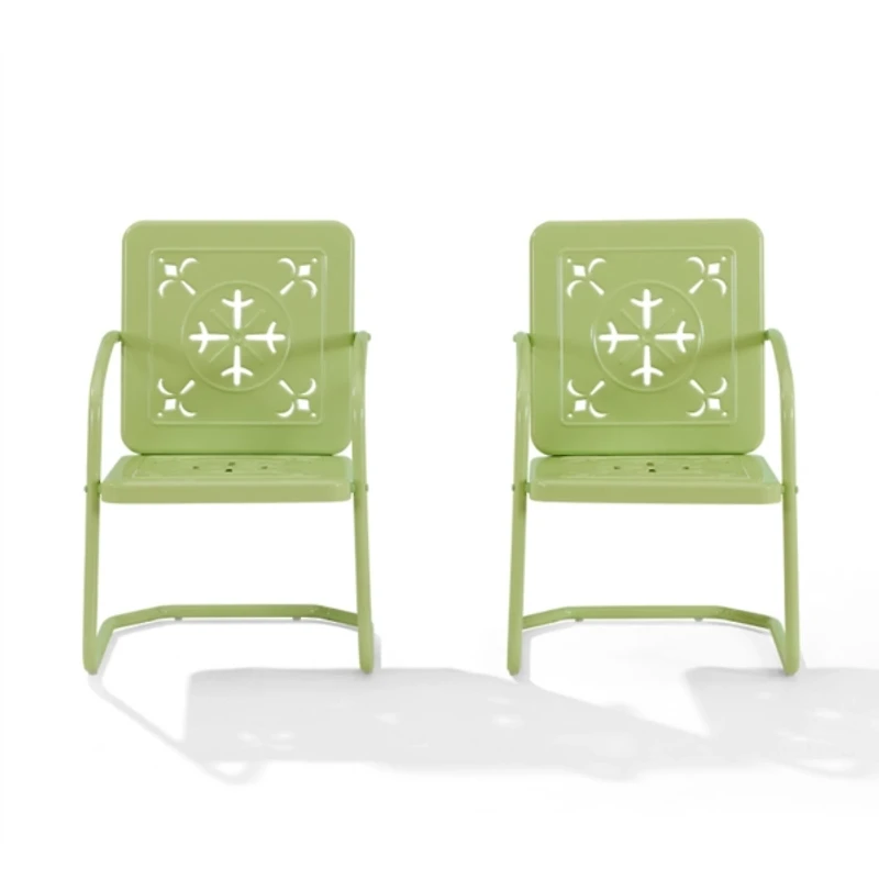 Lime Retro Azalea Outdoor Chairs, Set of 2