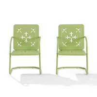 Lime Retro Azalea Outdoor Chairs, Set of 2