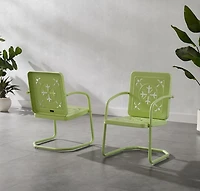 Lime Retro Azalea Outdoor Chairs, Set of 2