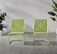 Lime Retro Azalea Outdoor Chairs, Set of 2