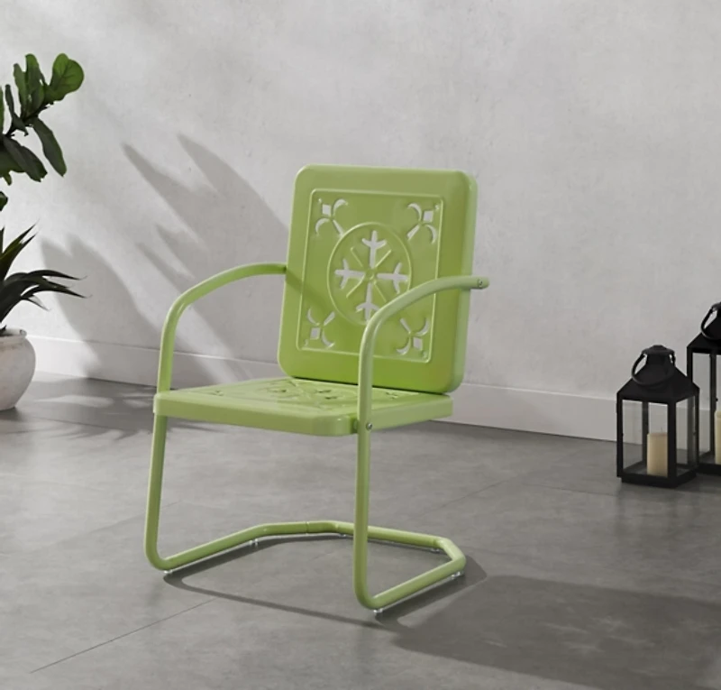 Lime Retro Azalea Outdoor Chairs, Set of 2
