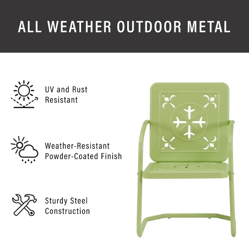 Lime Retro Azalea Outdoor Chairs, Set of 2