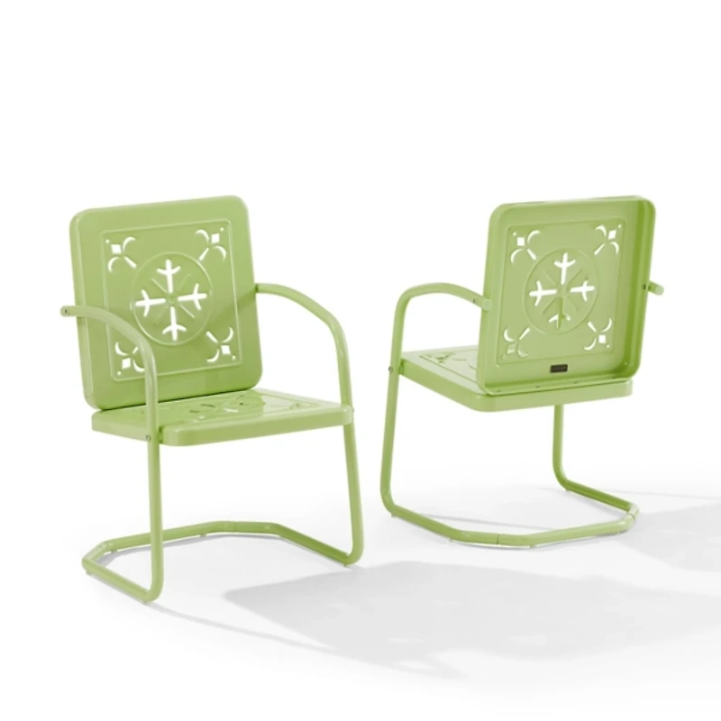 Lime Retro Azalea Outdoor Chairs, Set of 2
