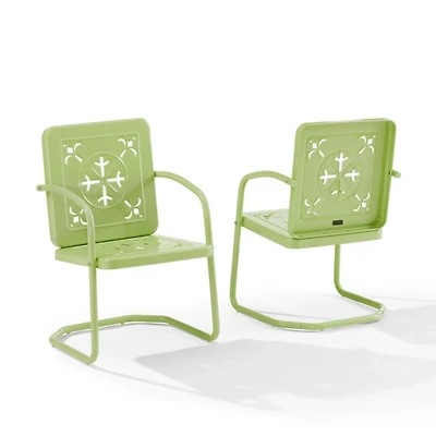 Lime Retro Azalea Outdoor Chairs, Set of 2