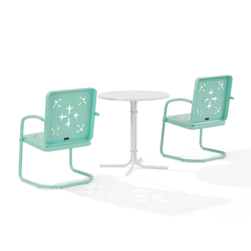 Aqua Retro Azalea 3-pc. Outdoor Bistro Set