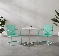 Aqua Retro Azalea 3-pc. Outdoor Bistro Set