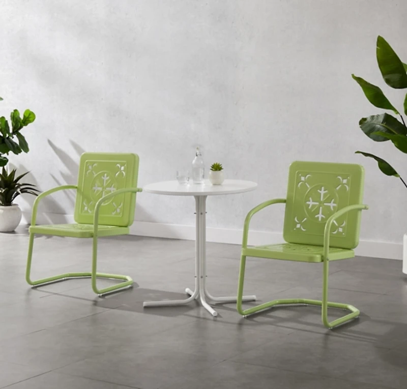 Lime Retro Azalea 3-pc. Outdoor Bistro Set