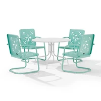Aqua Retro Azalea 5-pc. Outdoor Dining Set