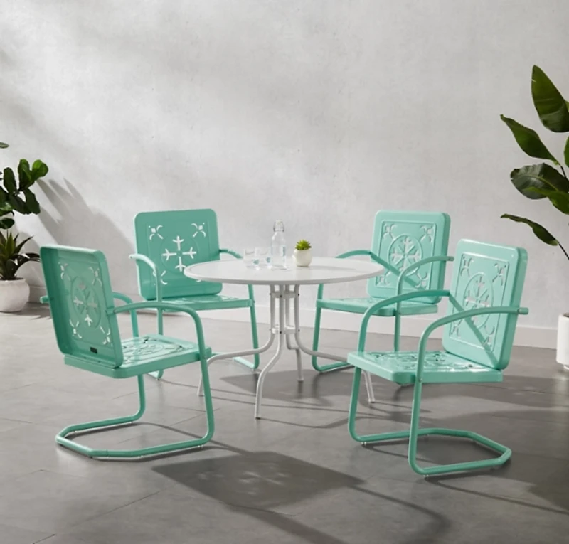 Aqua Retro Azalea 5-pc. Outdoor Dining Set