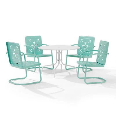 Aqua Retro Azalea 5-pc. Outdoor Dining Set