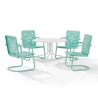 Aqua Retro Azalea 5-pc. Outdoor Dining Set