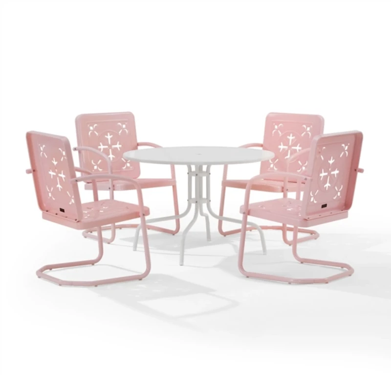 Pink Retro Azalea 5-pc. Outdoor Dining Set