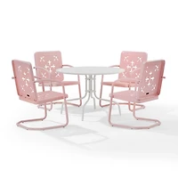 Pink Retro Azalea 5-pc. Outdoor Dining Set