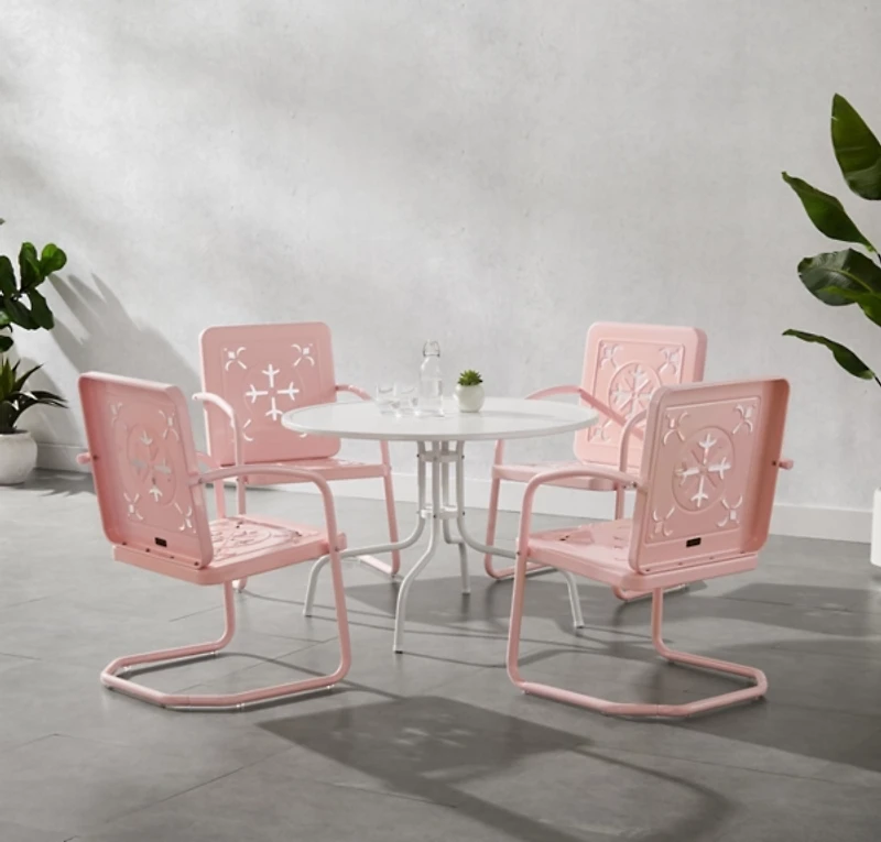 Pink Retro Azalea 5-pc. Outdoor Dining Set