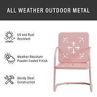 Pink Retro Azalea 5-pc. Outdoor Dining Set