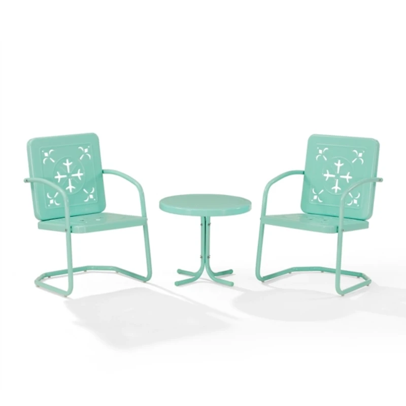 Aqua Retro Azalea 3-pc. Outdoor Conversation Set
