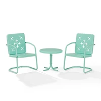 Aqua Retro Azalea 3-pc. Outdoor Conversation Set