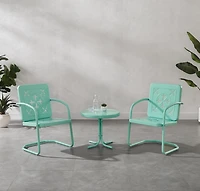 Aqua Retro Azalea 3-pc. Outdoor Conversation Set