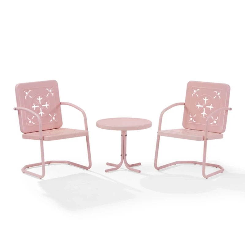 Pink Retro Azalea 3-pc. Outdoor Conversation Set