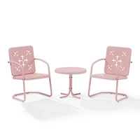 Pink Retro Azalea 3-pc. Outdoor Conversation Set