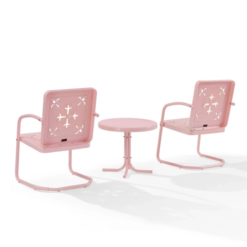 Pink Retro Azalea 3-pc. Outdoor Conversation Set