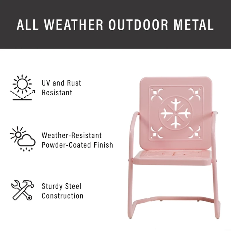 Pink Retro Azalea 3-pc. Outdoor Conversation Set