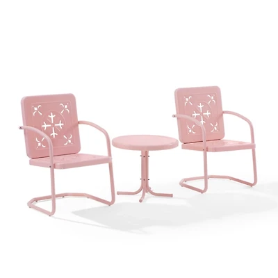 Pink Retro Azalea 3-pc. Outdoor Conversation Set