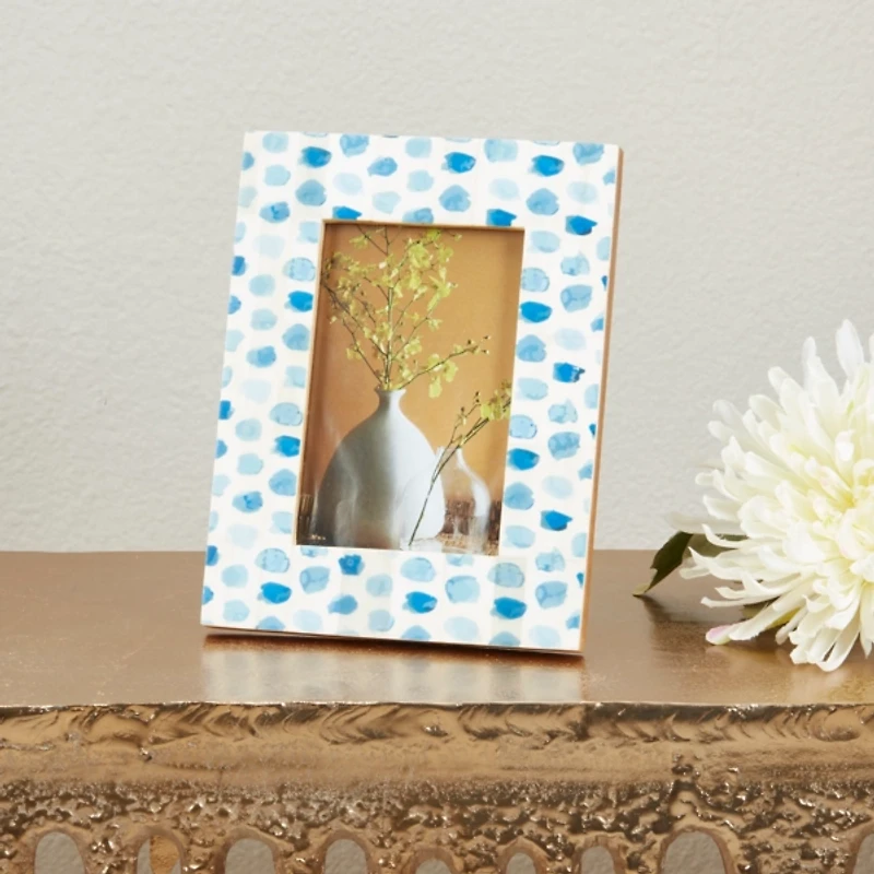 Blue Bone Spots Picture Frame, 5x7