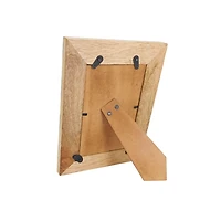 Blue Chevron Bone and Wood Picture Frame