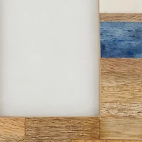 Blue Wood & Bone Picture Frame