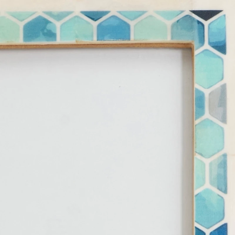 Blue Honeycomb Bone Picture Frame