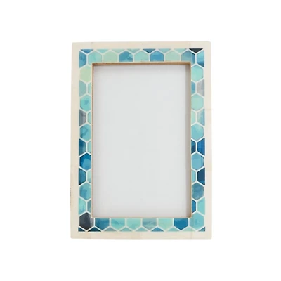 Blue Honeycomb Bone Picture Frame