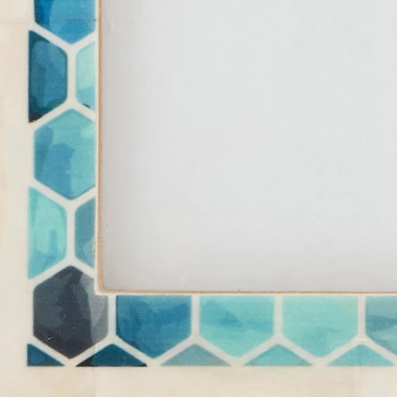 Blue Honeycomb Bone Picture Frame, 5x7