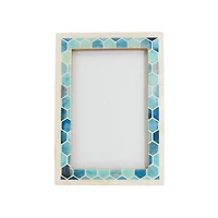 Blue Honeycomb Bone Picture Frame, 5x7