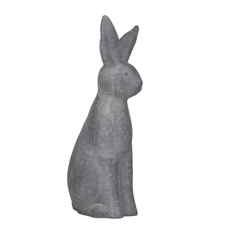 Gray Speckled Rabbit Garden Statue