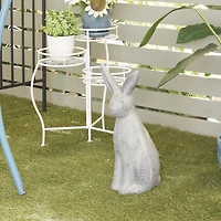 Gray Speckled Rabbit Garden Statue