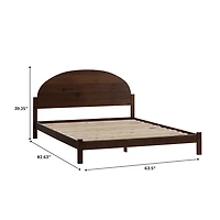Walnut Curved Headboard Wood Queen Bed