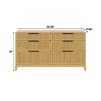 Natural Transitional 6-Drawer Storage Dresser