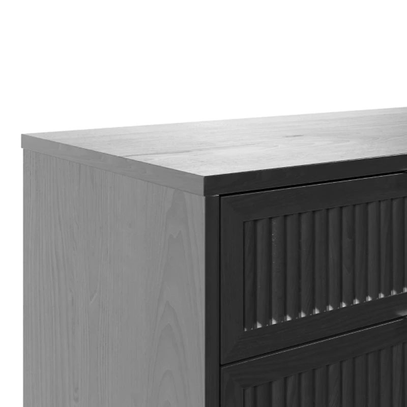 Black Transitional 6-Drawer Storage Dresser