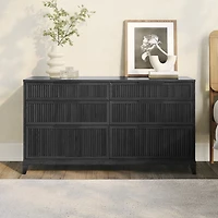 Black Transitional 6-Drawer Storage Dresser