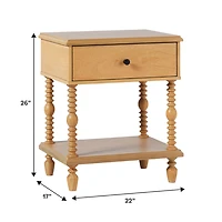 Natural Spindle Vivienne Nightstand