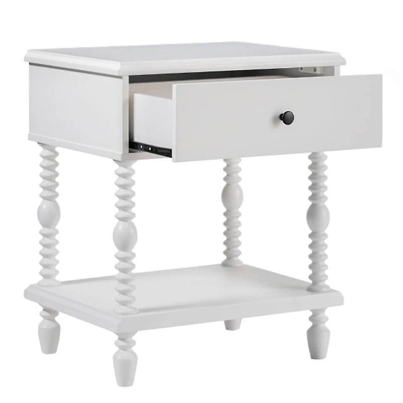 White Spindle Vivienne Nightstand
