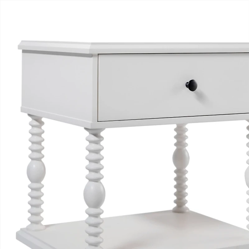 White Spindle Vivienne Nightstand