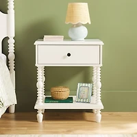 White Spindle Vivienne Nightstand