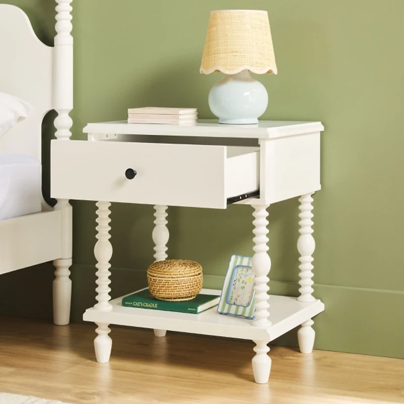 White Spindle Vivienne Nightstand