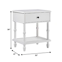 White Spindle Vivienne Nightstand
