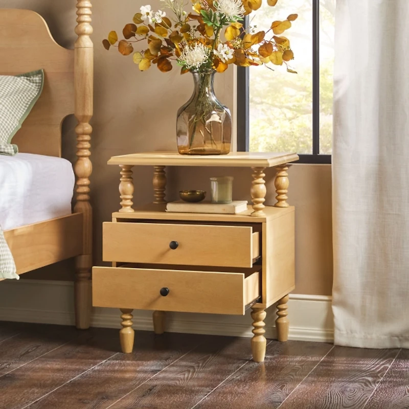 Natural 2-Drawer Vivienne Nightstand