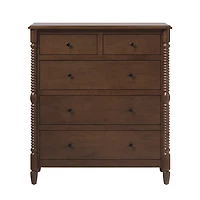 Brown Wood 5-Drawer Vivienne Traditional Dresser