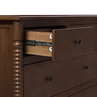 Brown Wood 5-Drawer Vivienne Traditional Dresser